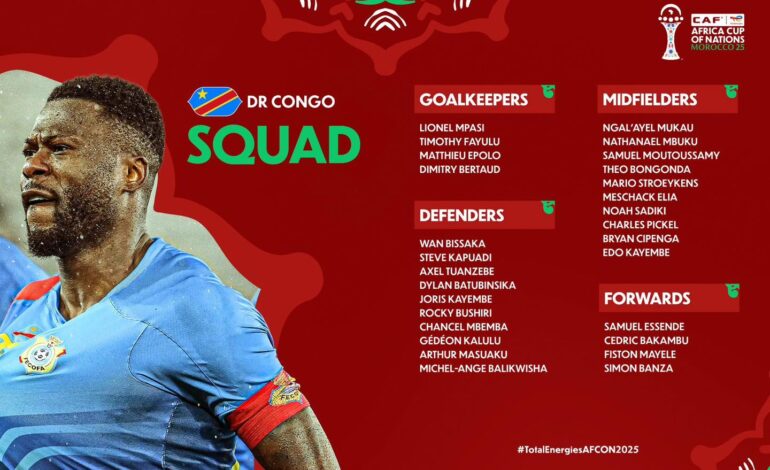 CAN MAROC : la RDC dévoile une liste équilibrée