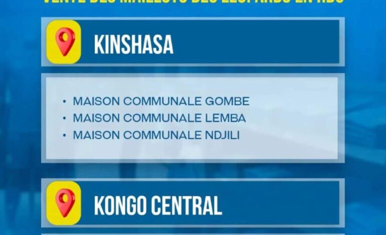 Où acheter le maillot officiel des Léopards de la RDC ? Points de vente dévoilés
